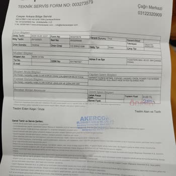 Casper Nirvana Casper Bölge Servisi Usulsüz İş Yapıyor