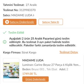 Sürat Kargo Gaziantep Kuryesi Görevi Eksik Yapıyor