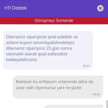 N11 Alışverişi Pişmanlıktır, Hayal Kırıklığıdır. Zararımı Karşılamıyor