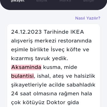 IKEA Restoranı Yüzünden Zehirlendik