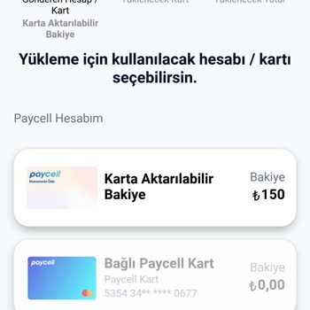 Paycell Karta Aktarılabilir Bakiye Hatası