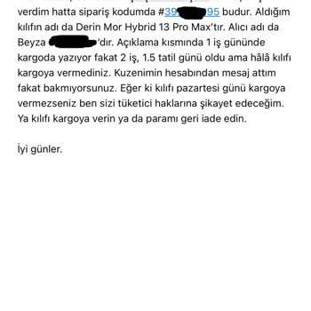Skylimella Sipariş Verdiğim Kılıf Kargoya Verilmedi.