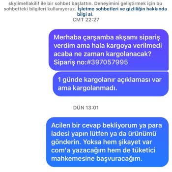 Skylimella Sipariş Verdiğim Kılıf Kargoya Verilmedi.