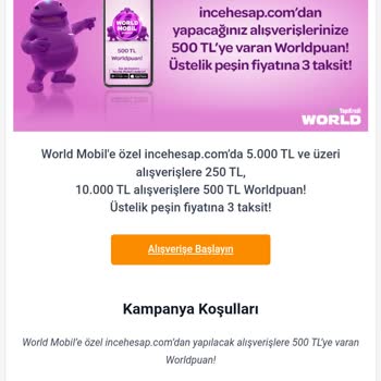 Yapı Kredi Worldcard Kampanya İncehesap.com