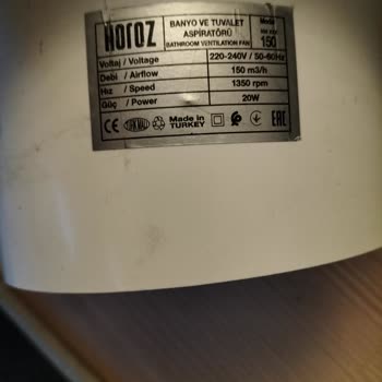 Horoz Elektrik Banyo Aspiratörü Arıza Sorunu
