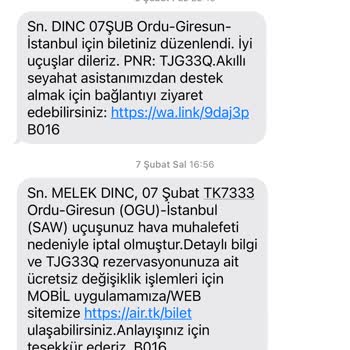 THY Uçuş İptali Ve Ücret Farkı