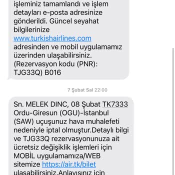 THY Uçuş İptali Ve Ücret Farkı