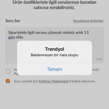 Trendyol Satıcısının Sorumsuzluğu Engel Yedim.