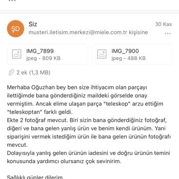 Miele İade Ettiğim Ürünün Ücretini Geri Ödemiyor