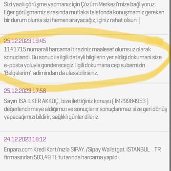 QNB Finansbank Enpara Bilgim Dışında Harcama Mağduriyet Diz Boyu