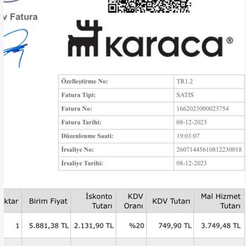 Karaca Züccaciye Sattığı Ürünün Kırığını Tedarik Etmiyor