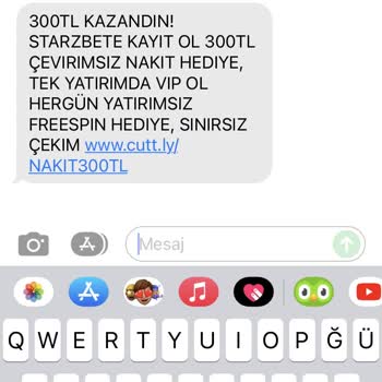 Starzbet Bahis Sitelerinden Gelen Mesaj