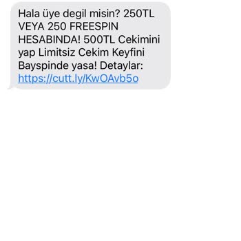 Starzbet Bahis Sitelerinden Gelen Mesaj