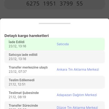 Hepsiburada Kurye Merkezinden İade Edilen Siparişler