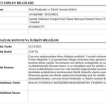 Converse Firması İncelene Sorunu