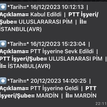 PTT Kargo Dağıtıma Çıkarılmayan Kargo