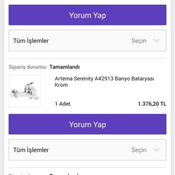 Vitra Online Eksik Gönderim