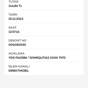 Akbank YDS Facebook İzinsiz Para Çekimi