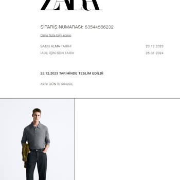 Zara'dan Aldığım Ürün Kargoda Kayboldu