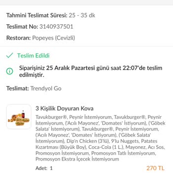 Trendyol Yemek Teslim Edilmeyen Ürünü Teslim Etmiş Gösterdiler
