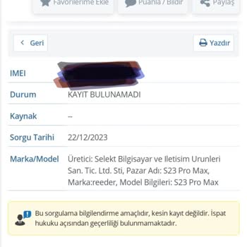 Reeder S23 Pro Kayıt Dışı Cihaz
