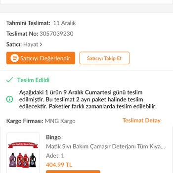 Trendyol Hayat Mağazası Eksik Ürün Gönderimi