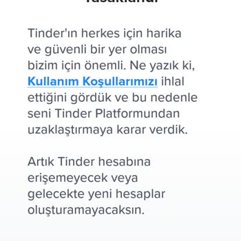 Tinder Hesabımı Sildi Ban Etti