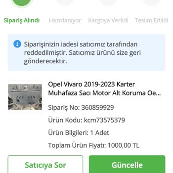 Çiçek Sepeti Ürün İade Alınmadı