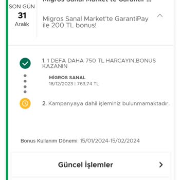 Migros Garanti Pay Bonus Mağduru