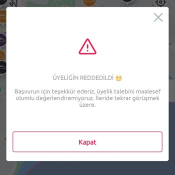 Tiktak Yeni Üyeliğimi Reddetti