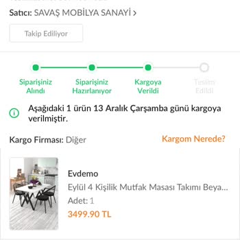 Evdemo Lojistik Trendyol Ve Evdemo'dan Şikayetçiyim.