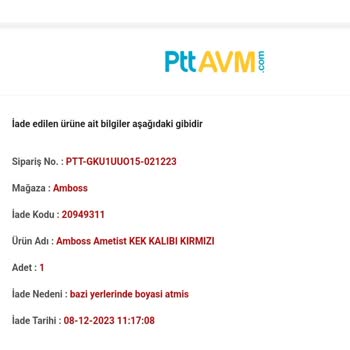 PttAVM Renk Atan Kek Kalıpları Ve Ödeme Sorunu
