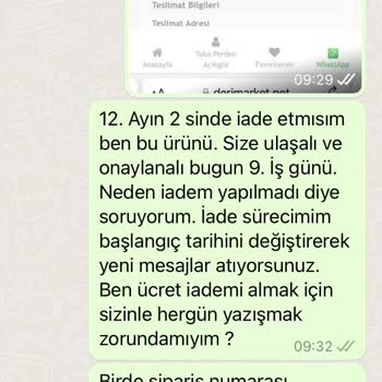 Deri Market Ücret İadesi Yapmıyor!