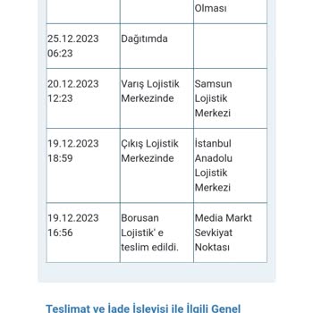 Borusan Lojistik Kargo Dağıtım Şikayeti