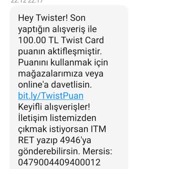 Twist İndirim ParaPuan Gözükmüyor