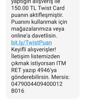 Twist İndirim ParaPuan Gözükmüyor