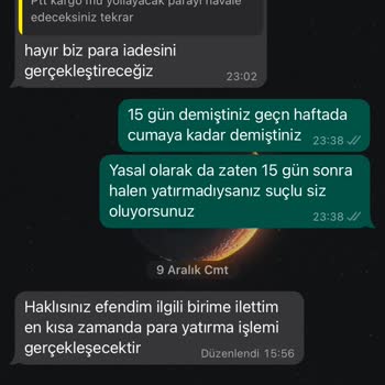 Qafiye Prive Geri İademi Yapmadı