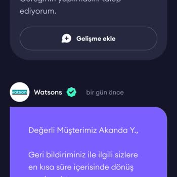 Watsons Ürün Ücreti İadesinin Yapılmaması
