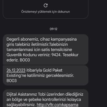 Vodafone Gold Paket Eksik Bilgi Ve Çözümsüzlük
