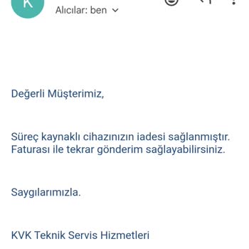 KVK Servisinin Talepleri Yerine Getirmeden Hareket Etmesi
