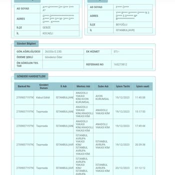 PTT Kargo İstanbul'da Kargo Teslimatında Yaşanan Sorunlar