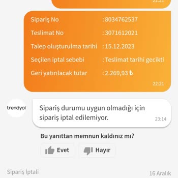 Trendyol Ürünleri Teslim Etmeme