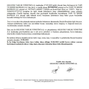 Gelecek Varlik Yonetimi Haciz Kaldırmıyor