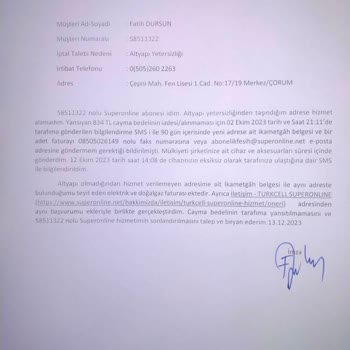 Superonline Altyapı Yetersizliği Ve Talep Edilen Cayma Bedeli İptali