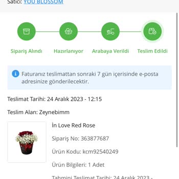 Çiçek Sepeti İademi Hiçbir Zaman Almadı