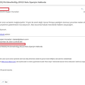 Epttavm Den Aldığım Ürünün Sahte Çıkması