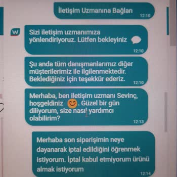 Watsons Açıklaması Yapılmayan Sipariş İptali