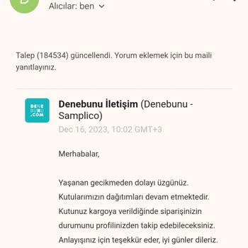 Denebunu Kargomu Göndermiyor