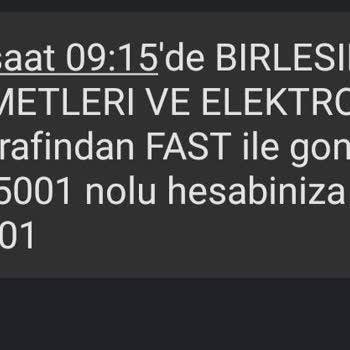 Birleşik Ödeme Hizmetleri Tarafından Para Gelmiştir
