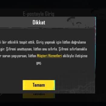 Pre Dünyam İade İstiyorum Şüpheli Bir Etkinlik Tespit Edilmiştir